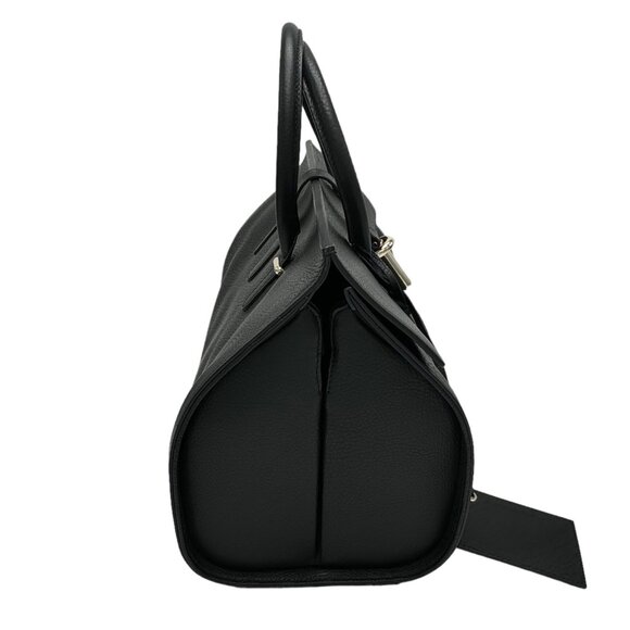 NWT BALENCIAGA Large Bag Tube Round M Tote Black Leather Doctor Bag Designer - Picture 5 of 16